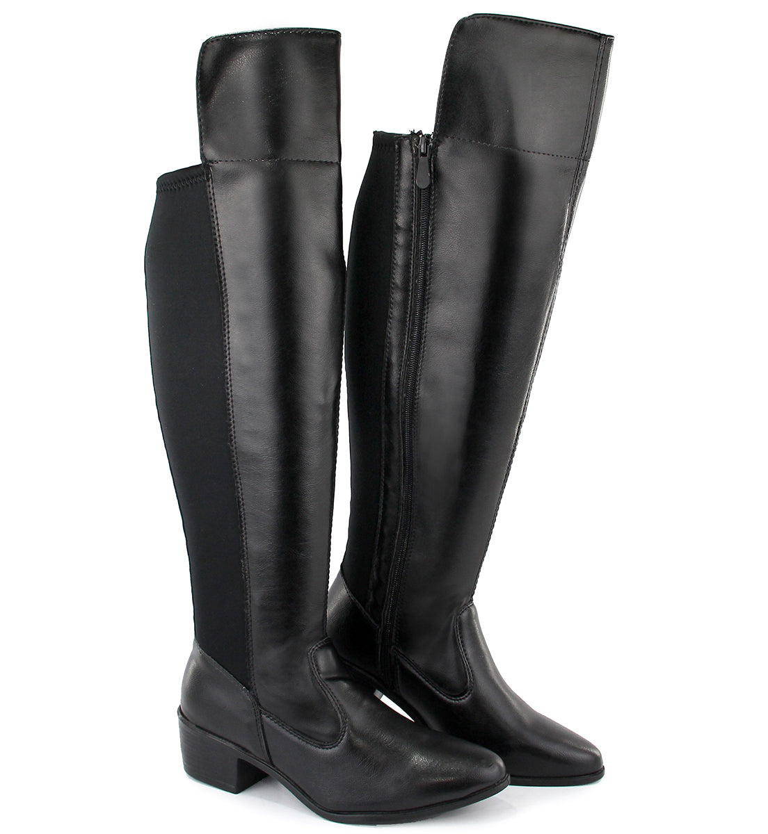 Bota Over The Knee Milano Montaria Feminina Elástico Perna Grossa