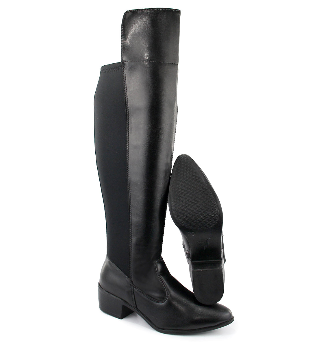 Bota Over The Knee Milano Montaria Feminina Elástico Perna Grossa