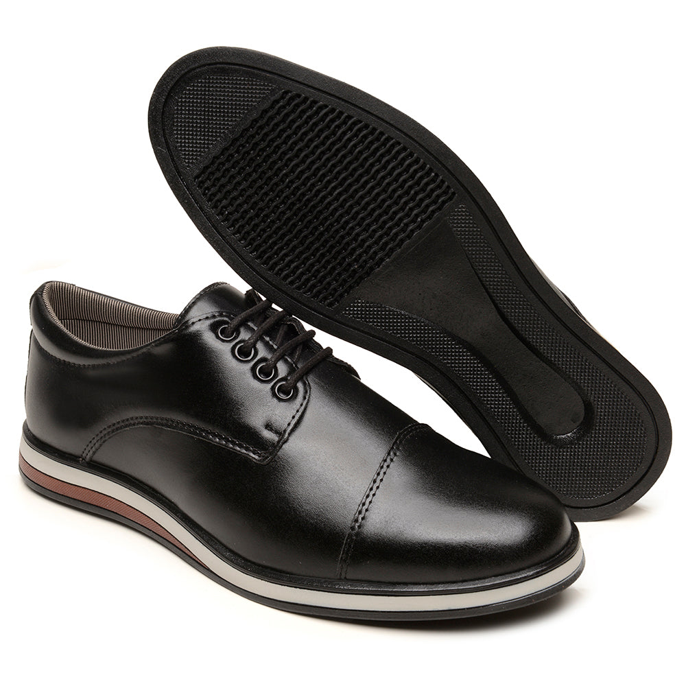 Sapato Social Masculino em Couro Sintético Conforto Elegante Casual Com amarração