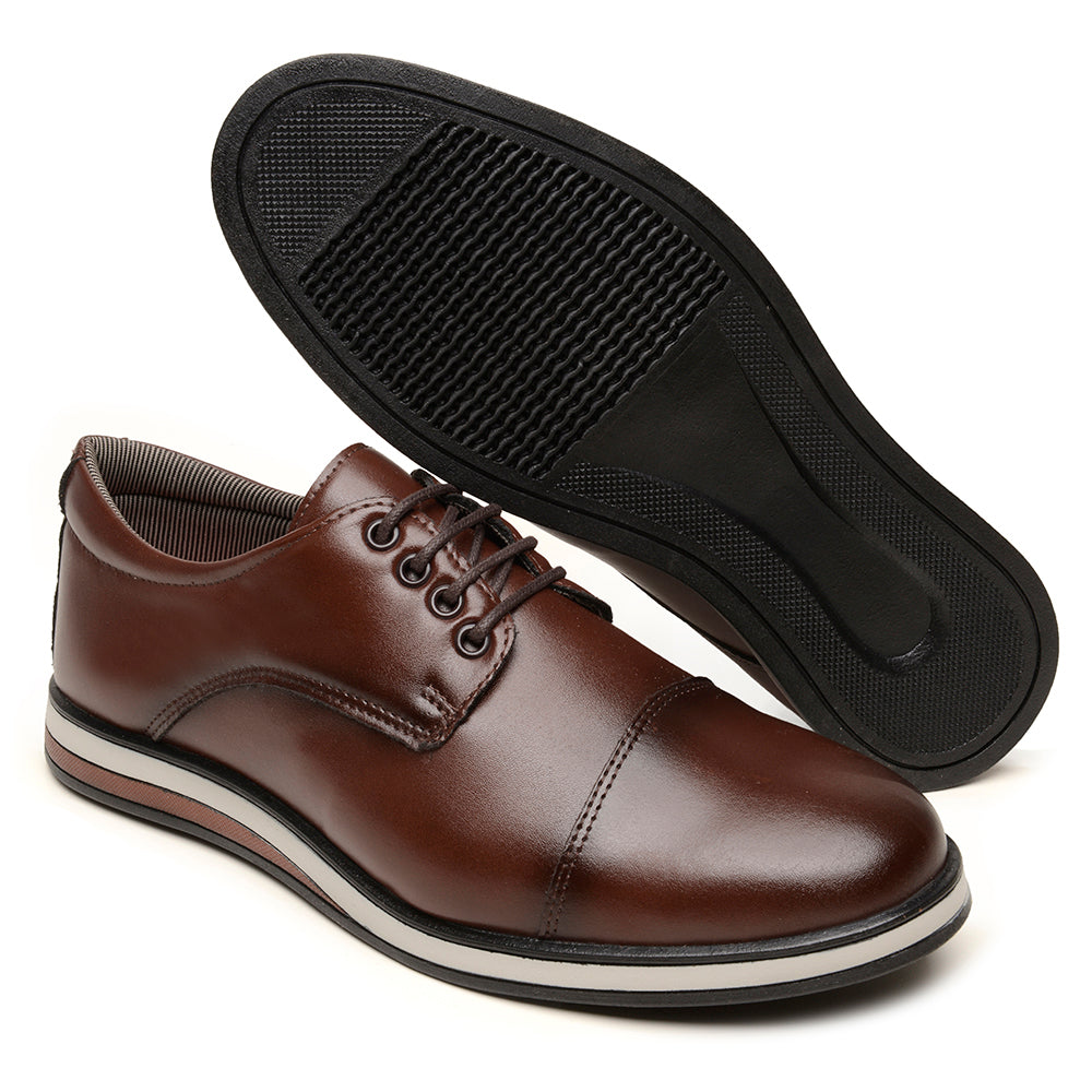 Sapato Social Masculino em Couro Sintético Conforto Elegante Casual Com amarração