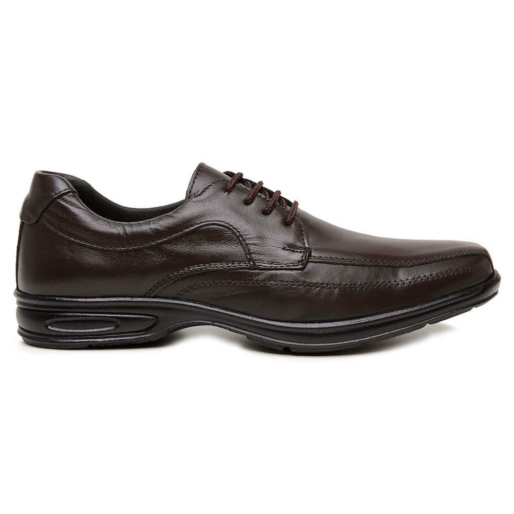 Sapato Social Masculino De Couro Preto Solado Elegância e Conforto Amortecedor Com Cadarço
