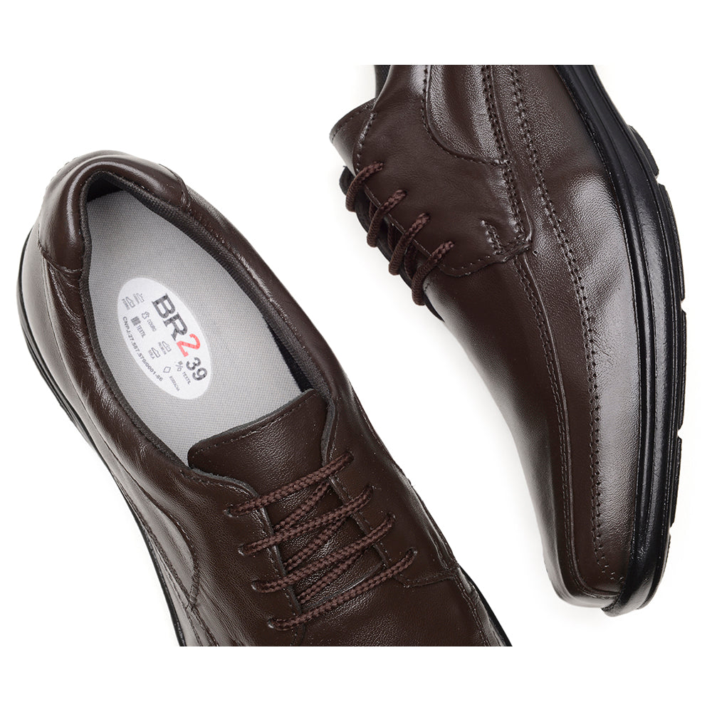 Sapato Social Masculino De Couro Preto Solado Elegância e Conforto Amortecedor Com Cadarço