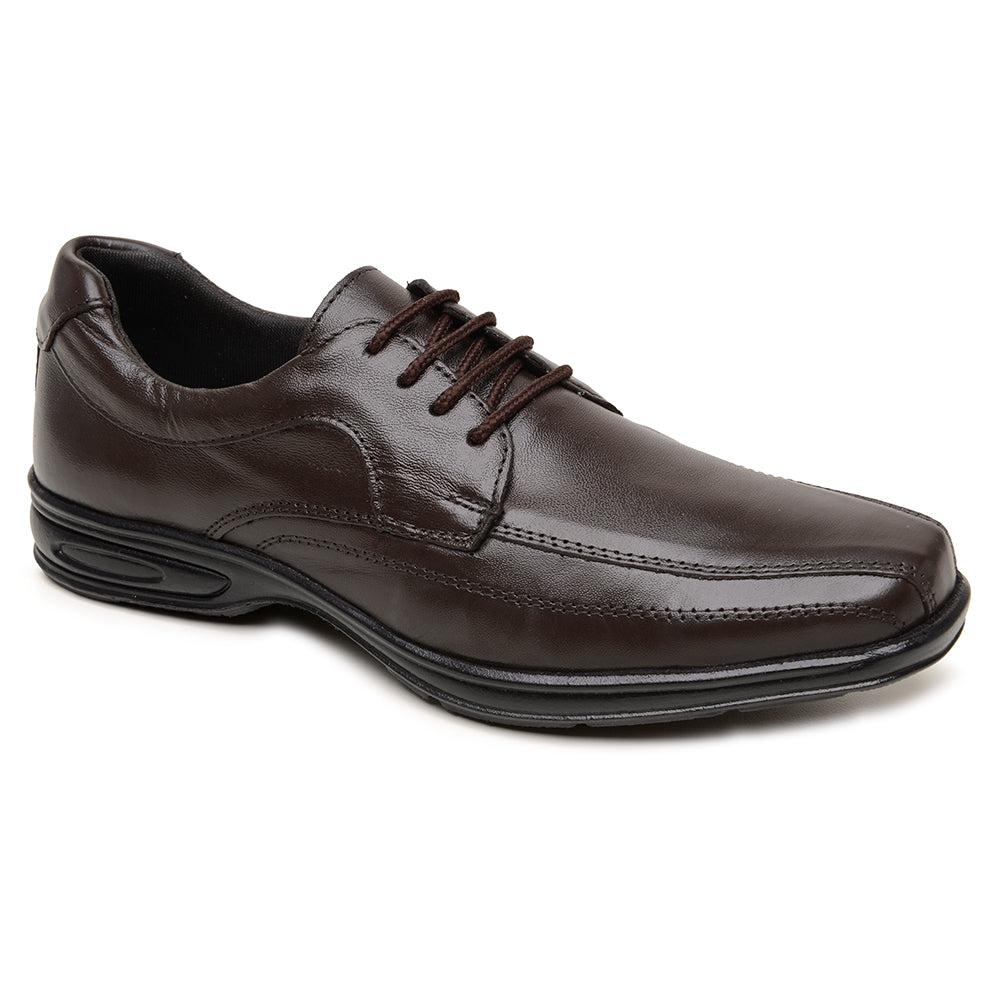 Sapato Social Masculino De Couro Preto Solado Elegância e Conforto Amortecedor Com Cadarço