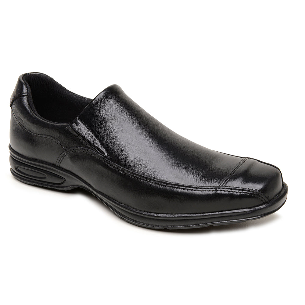 Sapato Social Masculino De Couro Preto Solado Elegância e Conforto Amortecedor