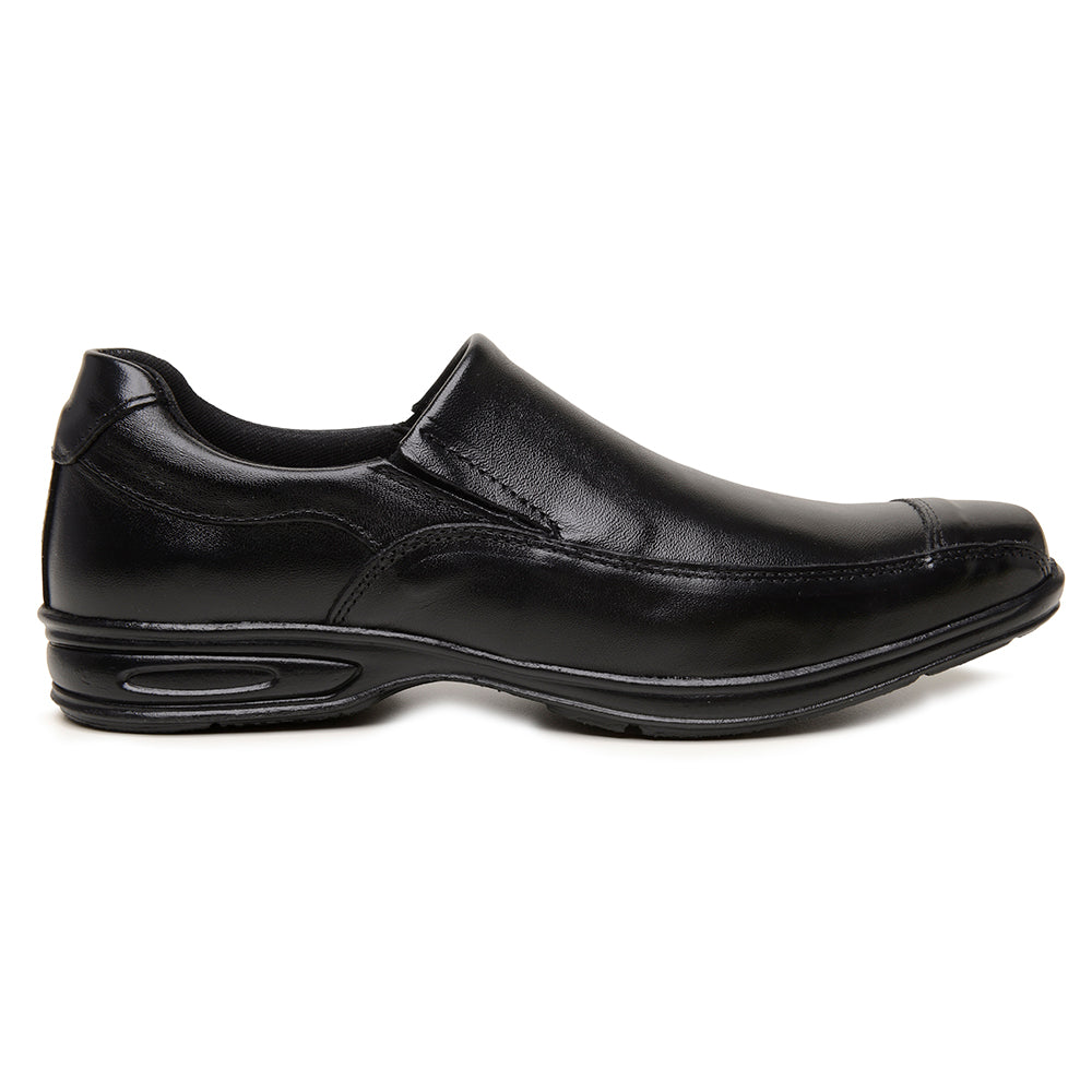 Sapato Social Masculino De Couro Preto Solado Elegância e Conforto Amortecedor