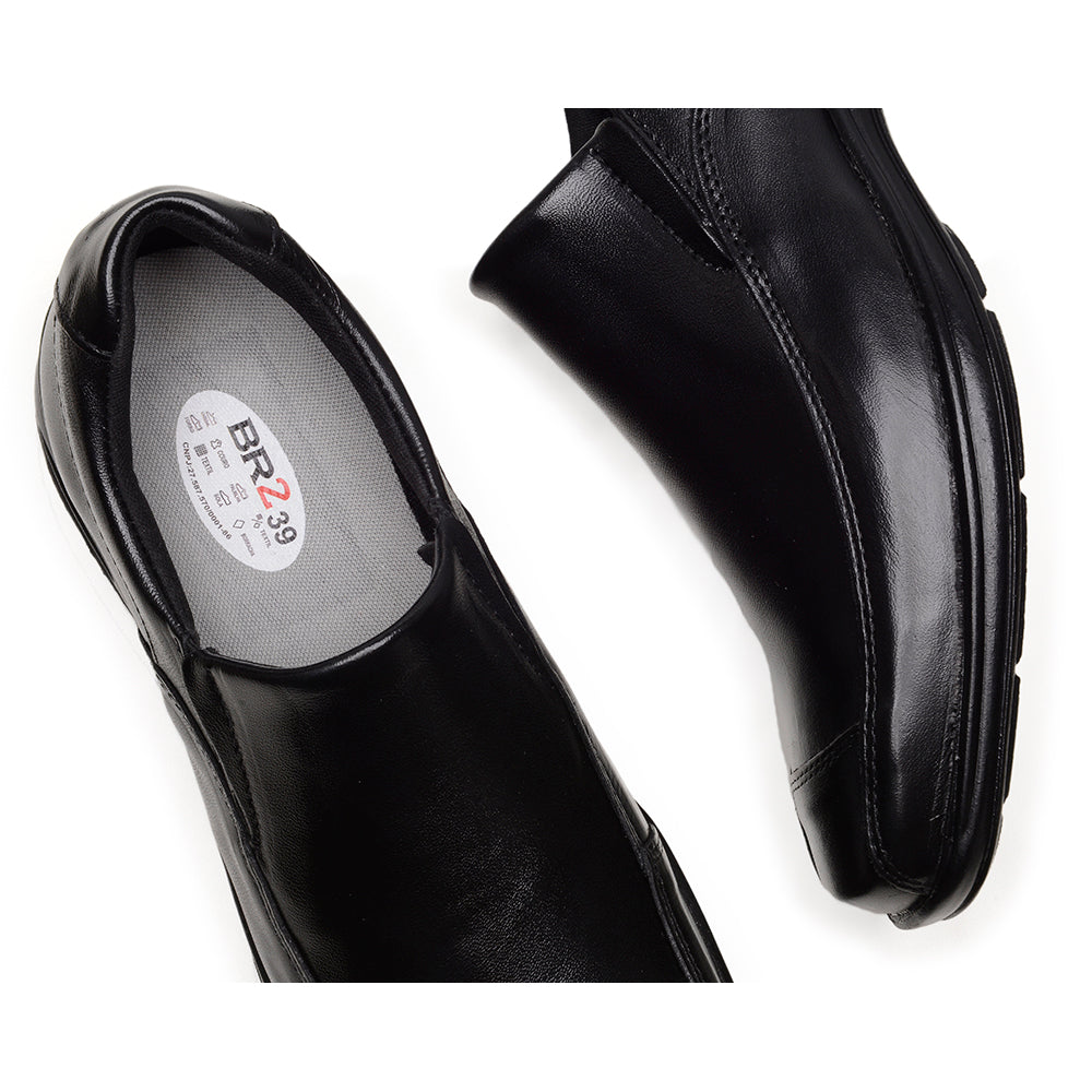 Sapato Social Masculino De Couro Preto Solado Elegância e Conforto Amortecedor