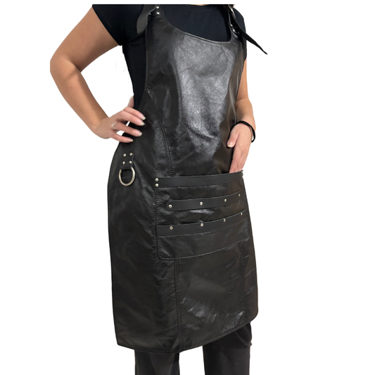 Avental Feminino em Couro Legítimo para Cabeleireira, Maquiadoras, tatuadoras, designers de sobrancelhas