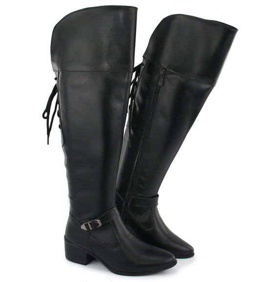 Bota Over The Knee Grace Feminina Cano Longo Acima Do Joelho Montaria Panturrilha Grossa